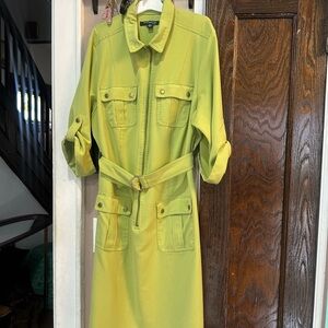 Sharagano Green Belted Midi Dress